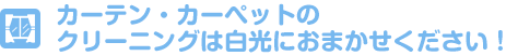 カーテン・カーペットのクリーニングは白光におまかせください！